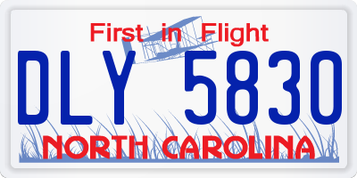 NC license plate DLY5830