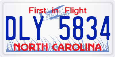 NC license plate DLY5834