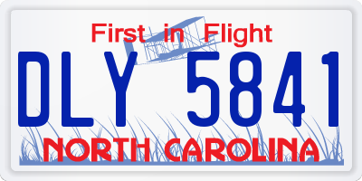 NC license plate DLY5841