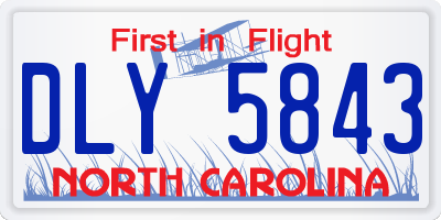 NC license plate DLY5843