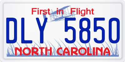 NC license plate DLY5850