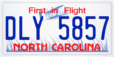 NC license plate DLY5857