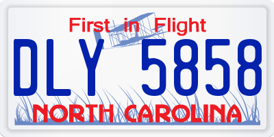 NC license plate DLY5858