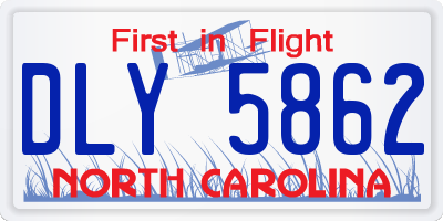 NC license plate DLY5862