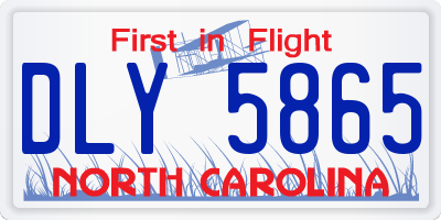 NC license plate DLY5865