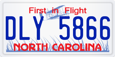 NC license plate DLY5866