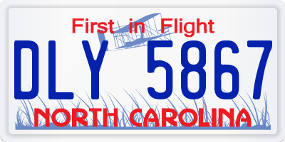 NC license plate DLY5867