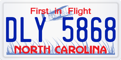 NC license plate DLY5868