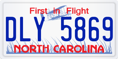 NC license plate DLY5869