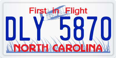 NC license plate DLY5870