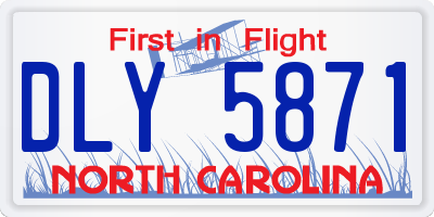 NC license plate DLY5871