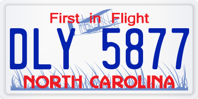 NC license plate DLY5877