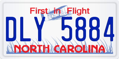 NC license plate DLY5884