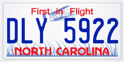 NC license plate DLY5922