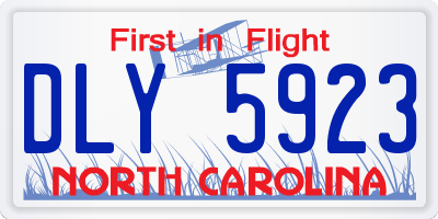 NC license plate DLY5923