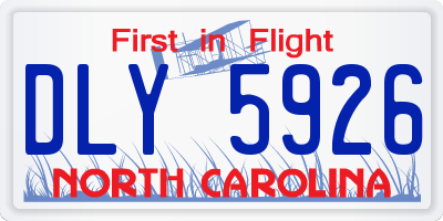 NC license plate DLY5926