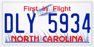NC license plate DLY5934