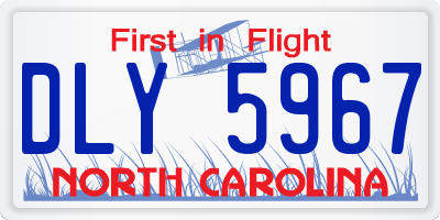 NC license plate DLY5967