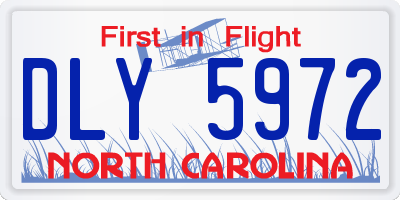 NC license plate DLY5972