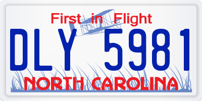 NC license plate DLY5981