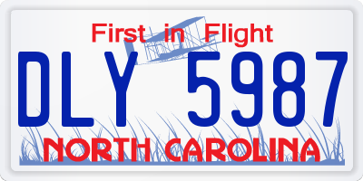 NC license plate DLY5987