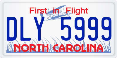 NC license plate DLY5999