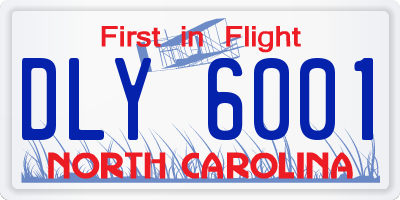 NC license plate DLY6001