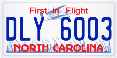 NC license plate DLY6003