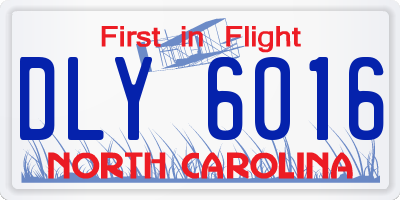 NC license plate DLY6016