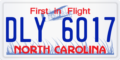 NC license plate DLY6017
