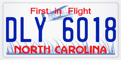NC license plate DLY6018