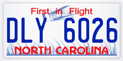 NC license plate DLY6026
