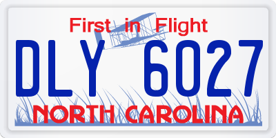 NC license plate DLY6027
