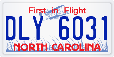 NC license plate DLY6031