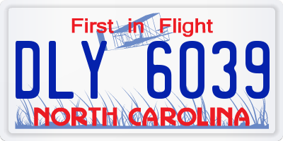 NC license plate DLY6039