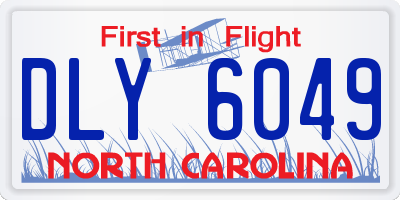 NC license plate DLY6049