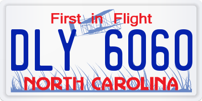 NC license plate DLY6060