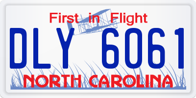 NC license plate DLY6061