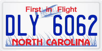 NC license plate DLY6062