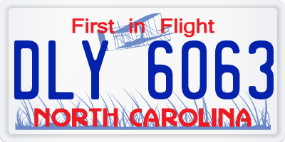 NC license plate DLY6063