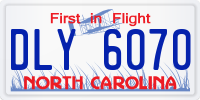 NC license plate DLY6070