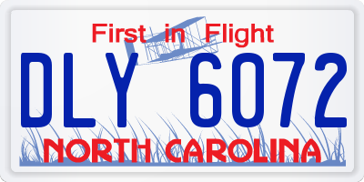 NC license plate DLY6072