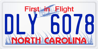 NC license plate DLY6078