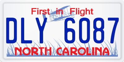 NC license plate DLY6087
