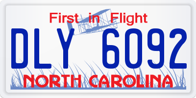 NC license plate DLY6092