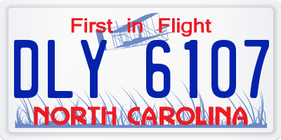 NC license plate DLY6107