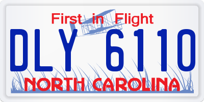 NC license plate DLY6110