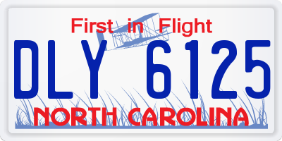 NC license plate DLY6125