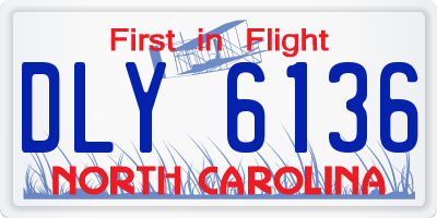 NC license plate DLY6136
