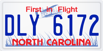 NC license plate DLY6172